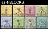 AFGHANISTAN 1963, Sports Asian Games, IMPERF.4-BLOCKS:8 (32 Stamps)  [non Dentelé,Geschnitten,no Dentado,non Dentellato, - Afganistán