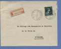 696 Op Aangetekende Brief Met Stempel NIVELLES E (VK) - 1936-1957 Open Collar