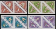 ADEN-Qu´aiti State Of Hadhramaut 1968. Olympics Mexico Triangulars Se-tenant. IMPERF.PAIRS (16 Stamps) - Verano 1968: México