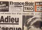 France Soir 1 Octobre 1985 - SIMONE SIGNORET - César - Lille - Lourdes - Rainbow Warrior - Nouméa - Gorbatchev... - Informations Générales