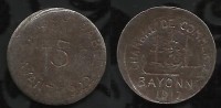 NECESSITE :  BAYONNE . 5 Ct  . 1917 . - Monetary / Of Necessity