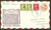 USA - BERMUDA. 1938 BATLIMORE - BERMUDA FIRST FLIGHT COVER # 5337 - 2c. 1941-1960 Lettres