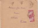 TAXE-1F EN PAIRE/LETTRE FM DE AILLEVILLE 25-1-1940 - 1859-1959 Cartas & Documentos