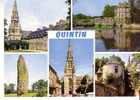 QUINTIN -   5 Vues : Eglise, Château Des Ducs De Lorge, Menhir De Roche Longue, Et La Porte Neuve - Quintin
