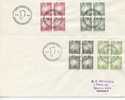 Greenland FDC Northern Lights Complete In Blocks Of 4 On 3 Covers 7-3-1963 Senrt To Denmark - Other & Unclassified