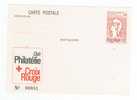 Philex France 82 Entier 1F60 Avec Repiquage Club Philatélie Croix Rouge Numéroté 61 - Overprinter Postcards (before 1995)