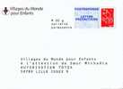 POSTREPONSE Villages Du Monde Pour Enfants ( 08P131 - Repiquage Lamouche ) NEUF - PAP: Antwort/Lamouche