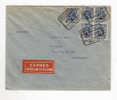 Lettre EXPRES 5 X TP Lion Héraldique 50 C Cachet De Gare MORTSEL 1934 Vers Antwerpen - Tarif 2 F 50  --  8/845 - 1929-1937 Leone Araldico