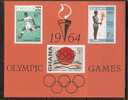 Ghana 1964 Tokyo Olympic Games Torch Runner Football Emblem Sc 185a S/s MNH # 7951 - Ete 1964: Tokyo