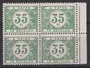 Belgie OCB TX36 (**) In Blok Van 4. - Stamps