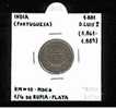 INDIA  (PORTUGUESA)  1/4 RUPIA     PLATA/SILVER    1.881  KM#10   MBC+/VF+   DL-6428 - Indien