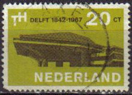 Holanda 1967 Scott 443 Sello º Arquitectura Auditorio Universidad Politecnica De Delf Michel 871 Yvert 844 Nederland - Gebruikt