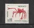 MONACO 1960-65 Crabe (**) N°537A - Schalentiere