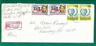 HAITI - VF - REGISTERED COVER PORT-AU-PRINCE To RIMERSBURG, PA - 4 Stamps - Topical FLAGS - Haïti