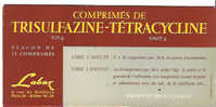 BUVARD - TRISULFAZINE TETRACYCLINE - LABAZ - PARIS - CARTONEX  - NEUF - Drogisterij En Apotheek