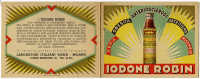 PUBBLICITA CON CALENDARIO MEDICINALE IODONE ROBIN MILANO ANNO 1933 - Petit Format : 1921-40