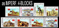 YEMEN KINGDOM (Royal North) 1967 Olympics Mexico. IMPERF.4-BLOCKS:8 (32 Stamps)  [non Dentelé,Geschnitten,no Dentado - Verano 1968: México