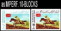 YEMEN KINGDOM (Royal North) 1967 Olympics Mexico Horses 1/8 &16B. IMPERF.10-BLOCKS:2 (20 Stamps)  [non Dentelé - Verano 1968: México