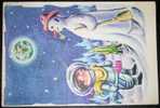 Cosmos,Space,Astronaut,Rocket,Snowman,Pipe,postcard - Astronomia