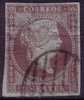 Edifil 42 Usado 1855 2 Reales Violeta Filigrana De Lazos - Used Stamps