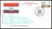 India 2008 Colour Presentaion Job Police Coat Of Arms Horse-rider Special Cover # 7350 - Politie En Rijkswacht