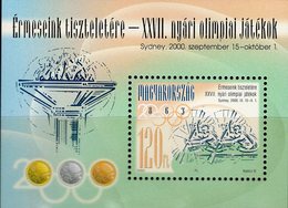 Sommerolympiade Sydney 2000 Magyar Block 260 ** 2€ Ringe/Flamme Kanu Hoja Olympics Flam Bloque M/s Sheet Bf Hungary - Aviron