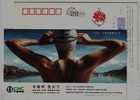 Swimming Player,From Athens To Beijing,China 2007 CNC The Sponsor For 2008 Olympic Game Advert Postal Stationery Card - Natation