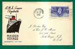 UK - R.S.M. QUEEN ELIZABETH - 1946 MAIDEN VOYAGE COVER From Southampton To New York - Schiffahrt