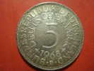 1988 DEUTSCHLAND GERMANY ALEMANIA  5 MARK SILVER COIN PLATA    AÑO / YEAR  1968 D   XF+ - 5 Mark