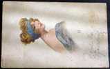 Illustrators,Woman,Girl,Fashion,Initials L.R.,vintage Postcard - Richter, Ludwig