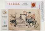 China 2001 Qing Dynasty Painting Postal Stationery Card Plum Bonsai Ball Cactus - Cactusses