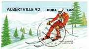 Abfahrtslauf Winter - Olympiade 1992 „ Albertville “ Kuba Cuba 3371 + Bl.119 O 7€ - Hiver 1992: Albertville