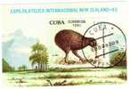 NEW ZEALAND 1990 Auckland Kiwi Vogel Kuba 3412 Plus Block 122 O 8€ Blocchi Hojita M/s Philatelic Bloc Bird Sheet Bf Cuba - Usati