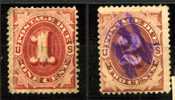 USA Mi. N° Porto 1b + 2 A Gestempelt, 1879/1889. Erste Ziffernzeichnung - Taxe Sur Le Port