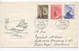 Czechoslovakia FDC Complete Set ART EXHIBITION ARMY 9-4-1955 Sent To Denmark - FDC