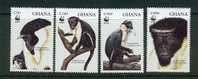 Ghana   Diana Monkeys  WWF  Set   SC# 1674-77 Mint - Ragni