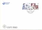 Faroe Islands / Foroyar-Denmark  Nobel Prizewinners \"Europa Cept\" Scott 95-6/ Michel 84-5 FDC 1983 - 1983