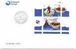 Faroe Islands/Foroya-Denmark,  Voyages Of St. Brendan Scott MS A./ Michel Bl#7 FDC 1994 - 1994