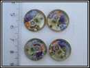 1 Cabochon "garden Flowers" Environ 18mm - Pearls