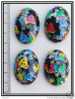 Cabochon Oursons "Teddy Bear" Sur Fond Noir Environ 18x13mm - Pearls