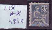118   SANS CH  COTE 485 E - Unused Stamps