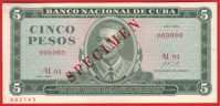 BILLET - CUBA  - 5 Pesos Série 1972 ( SPECIMEN ) - Pick 103b - Cuba