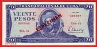 BILLET - CUBA  - 20 Pesos Série 1978 ( SPECIMEN ) - Pick 105b - Cuba