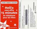 @+ Ticket France Telecom : Hell'o  (90 000 Ex) - F00000000000 Neuf (non Gratté) - Biglietti FT