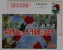 Rose Flower,China 1999 Hebei Post Etiquette Business Advertising Pre-stamped Card - Rosen
