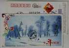 Red-crowned Crane Bird In Snowland,China 2008 Harbin Post Office Advertising Pre-stamped Card - Kranichvögel