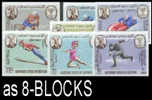 ADEN-Kathiri State Of Seiyun 1967, Olympics Grenoble, IMPERF.8-BLOCKS:7 (56 Stamps)  [non Dentelé, Geschnitten - Other & Unclassified