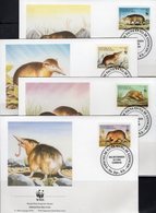 Schlitzrüßler Dominicana 1698/1 4FDC 12€ WWF Set 126 Nagetier Naturschutz 1994 Dokumentation Wildlife Cover Caribic - Dominica (1978-...)