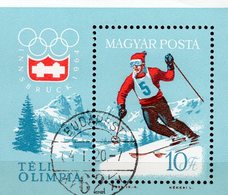 Ski-Abfahrt Innsbruck Magyar Block 40 O 6€ Winter-Olympiade 1964 Alpen Bloque Hb Ss Bloc Olympics Sheet Bf Hungaria - Winter 1964: Innsbruck