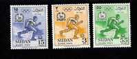 Sudan - Soccer Player - 17th Olympic Games Rome 1960 - Scott # 130-132 Mint Never Hinged - Soedan (1954-...)